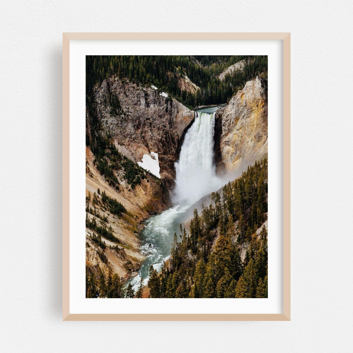 Yellowstone Lower Falls Waterfall Canyon Scenic Photo Poster