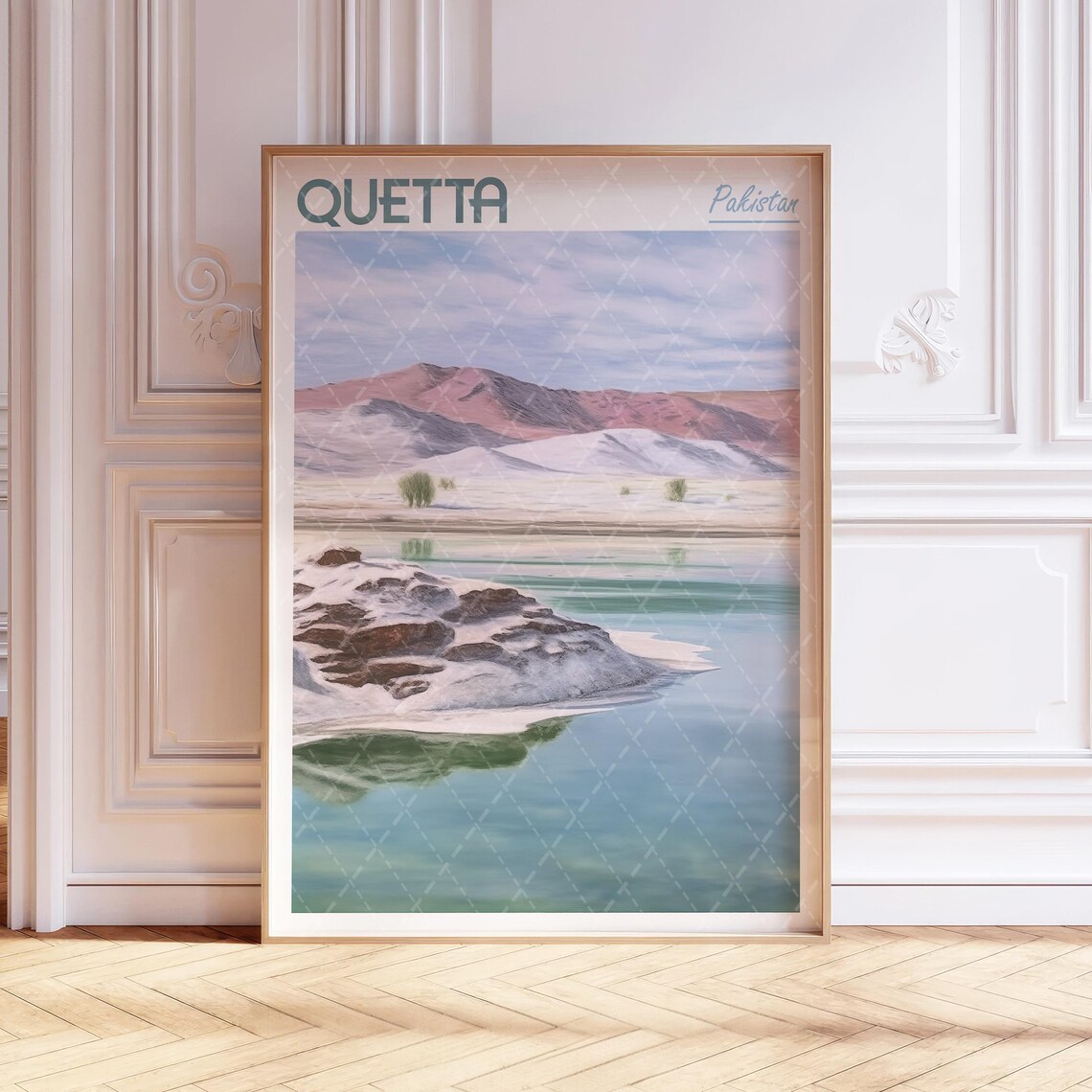 Quetta Watercolor Travel Poster, Pakistan City Art