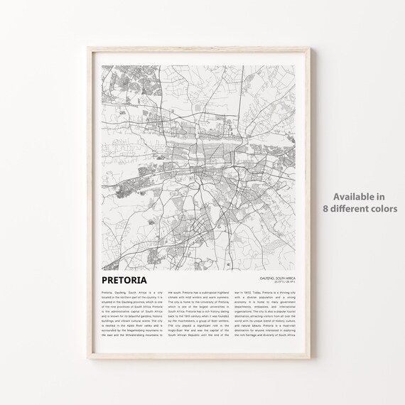 Pretoria Gauteng South Africa Minimalist City Map Art Poster