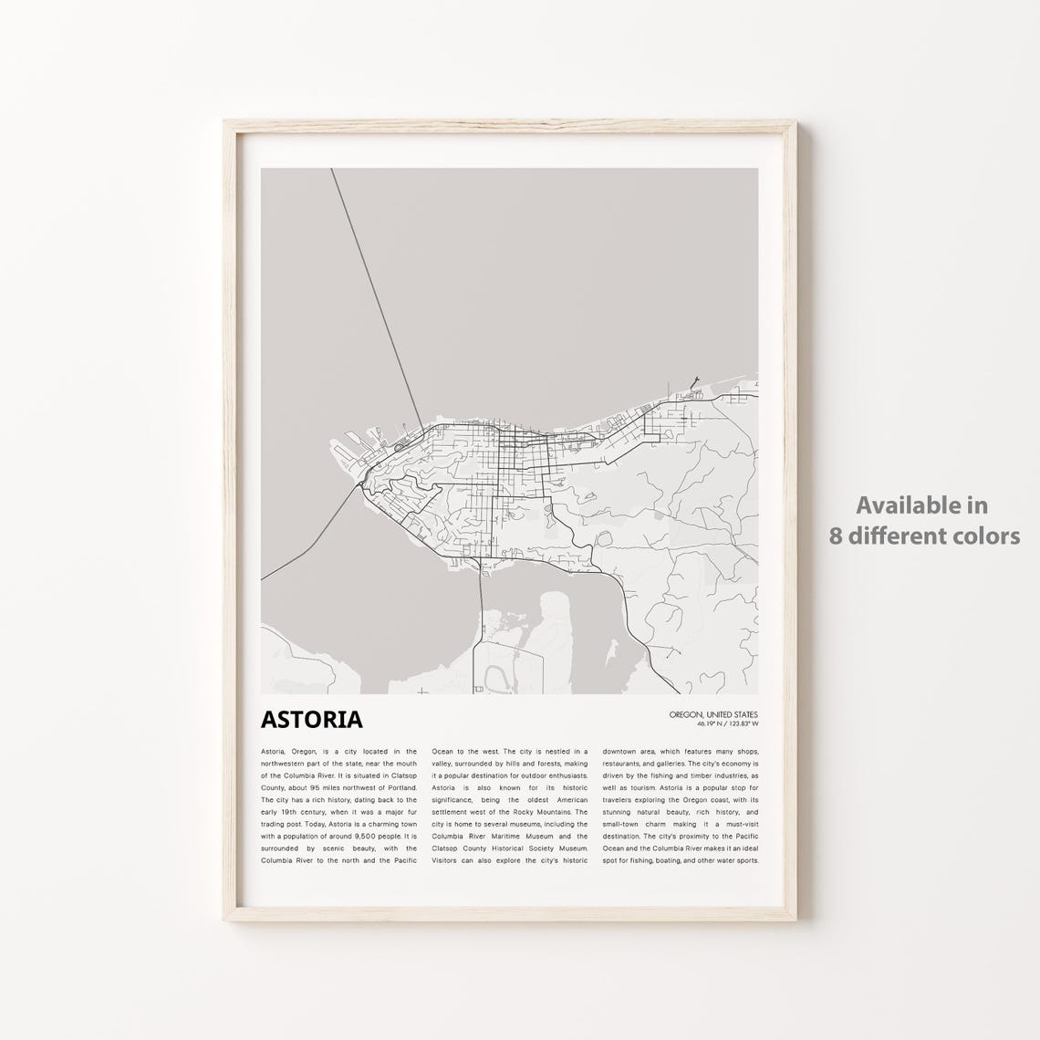 Astoria Map Print Travel Wall Decor Art Oregon Housewarming Gift Personalized Poster