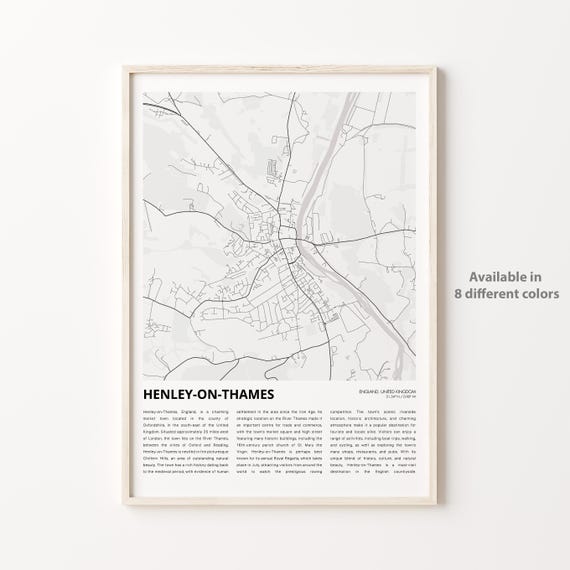 Henleyonthames Map Print Travel Wall Decor Art England Housewarming Gift
