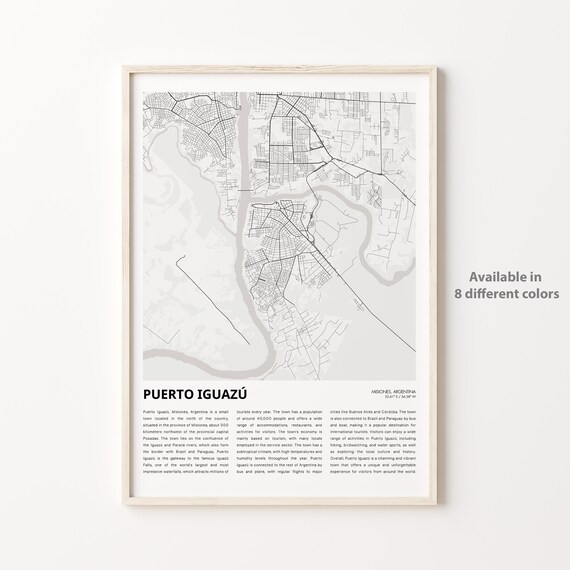 Puerto Iguazu Misiones Argentina Minimalist City Map Art Poster