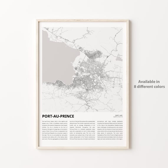 Port Au Prince Haiti Minimalist City Map Travel Wall Decor Poster