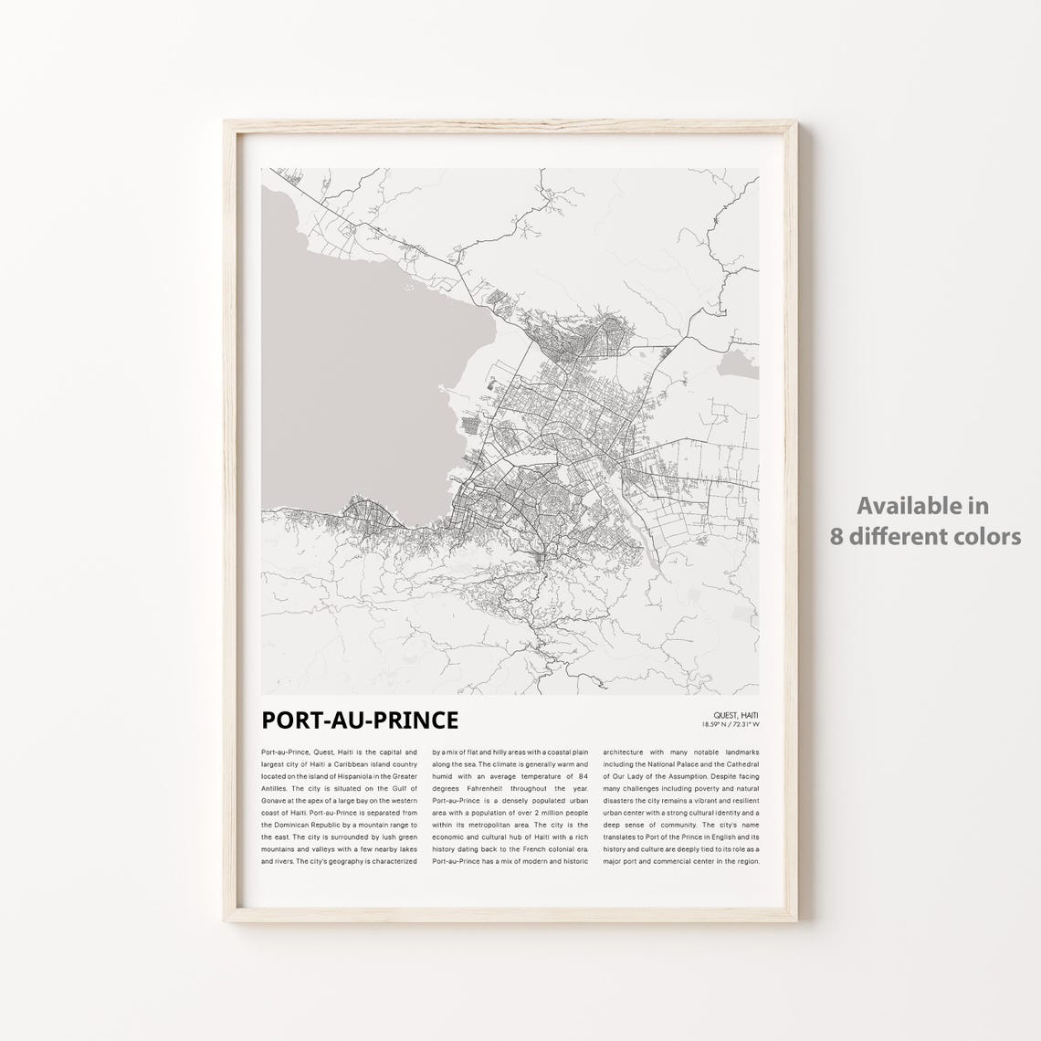 Port Au Prince Haiti Minimalist City Map Travel Wall Decor Poster