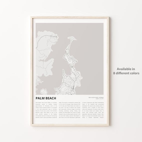 Palm Beach Sydney Coastal Minimalist New South Wales Map Poster