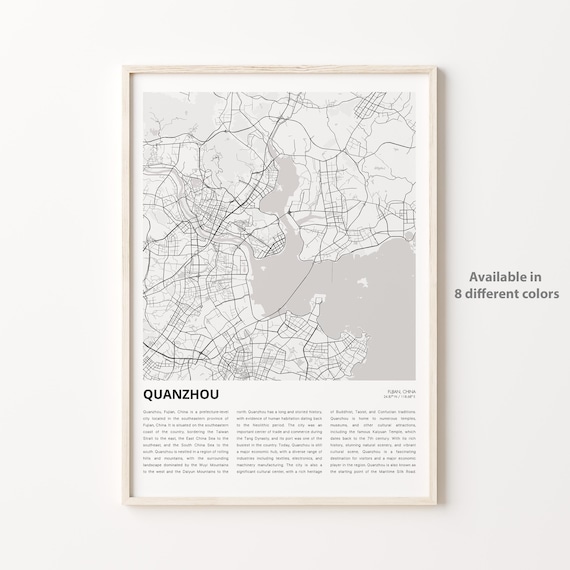 Quanzhou Fujian China City Map Poster With Descriptive Text Below