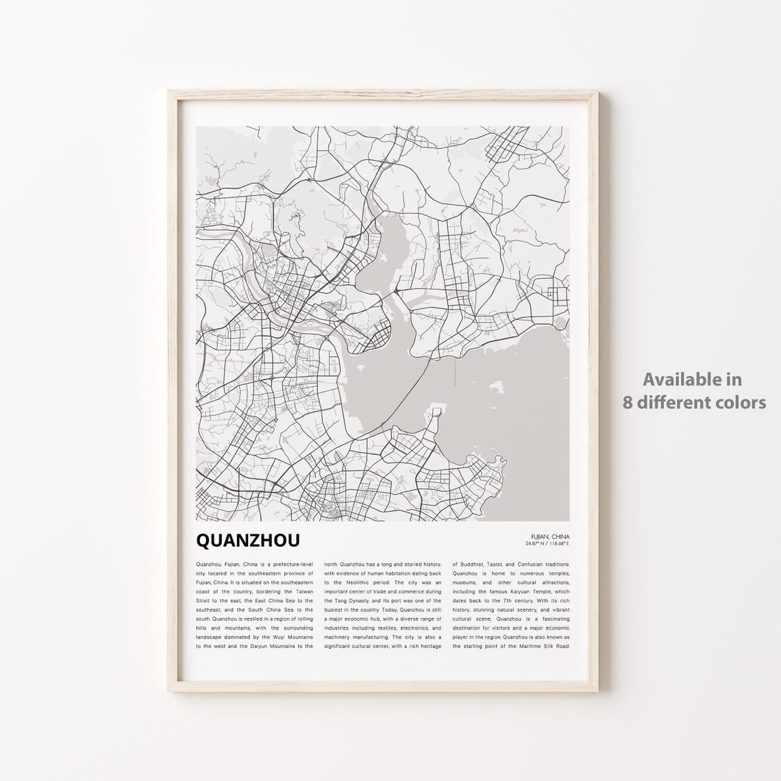 Quanzhou Fujian China City Map Poster With Descriptive Text Below