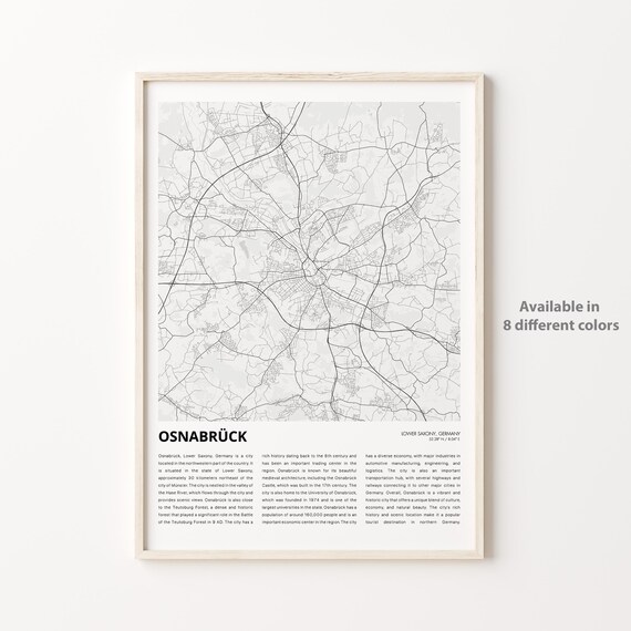 Osnabruck Germany Lower Saxony City Map Poster With Descriptive History