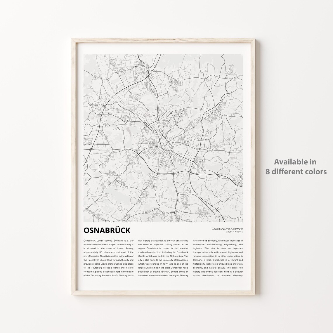 Osnabruck Germany Lower Saxony City Map Poster With Descriptive History
