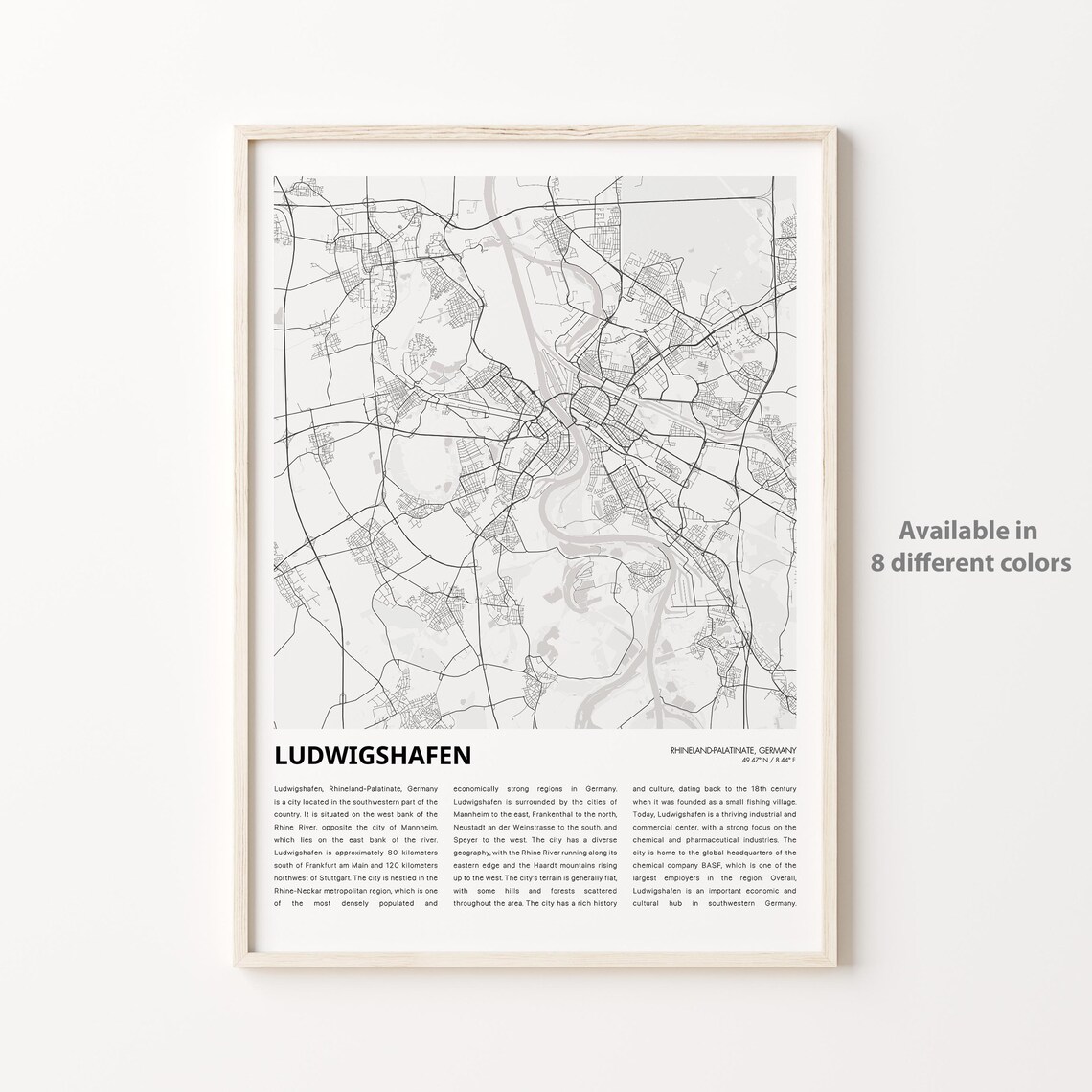 Ludwigshafen Germany Minimalist City Map Travel Decor Poster