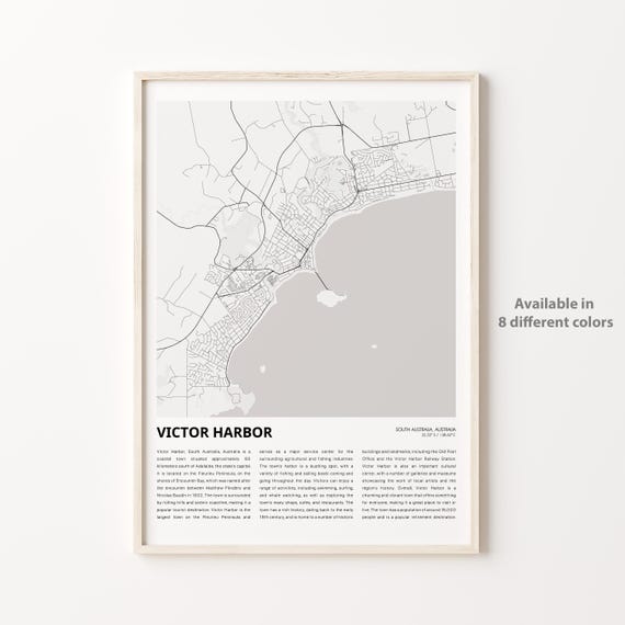 Victor Harbor South Australia Coast City Street Map Art Poster