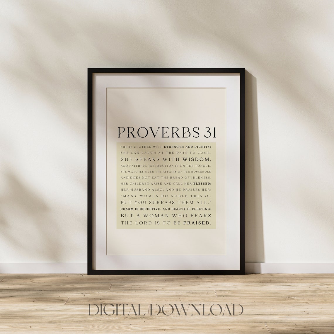 Proverbs 31 Woman Strength Dignity Full Text Scripture Print - Image 3
