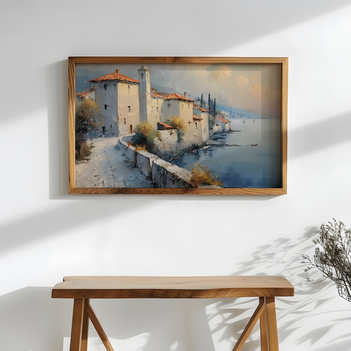 Nine Piece Vintage Coastal and Landscape Painting Collection Poster - Image 2