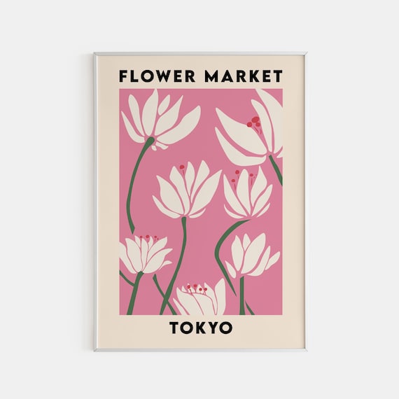 Flower Market Poster Flower Market Art Prints Flower Tokyo Poster Matisse Flower Poster Gift Idea Florist Gift