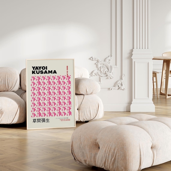 Yayoi Kusama Tokyo 1998 Pink Triangle Pattern Exhibition Art Poster