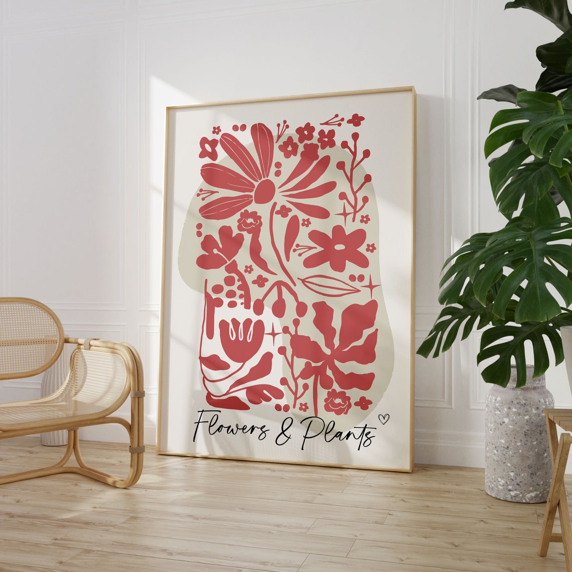 Terracotta Botanical Blooms Flowers and Plants Script Quote Poster