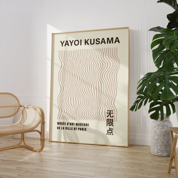 Yayoi Kusama Exhibition Poster Gallery Wall Art Checkered Kusama Print Kusama Nets Japanese Decor Printable Poster