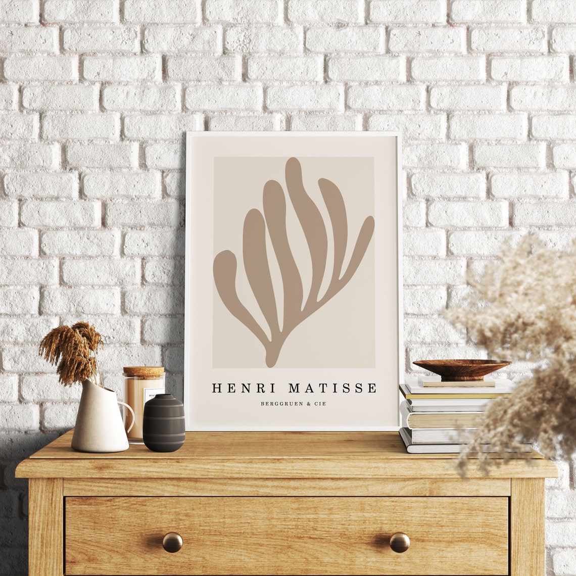 Henri Matisse Berggruen Cie Print Beige Leaf Cutout Minimalist Art - Image 3