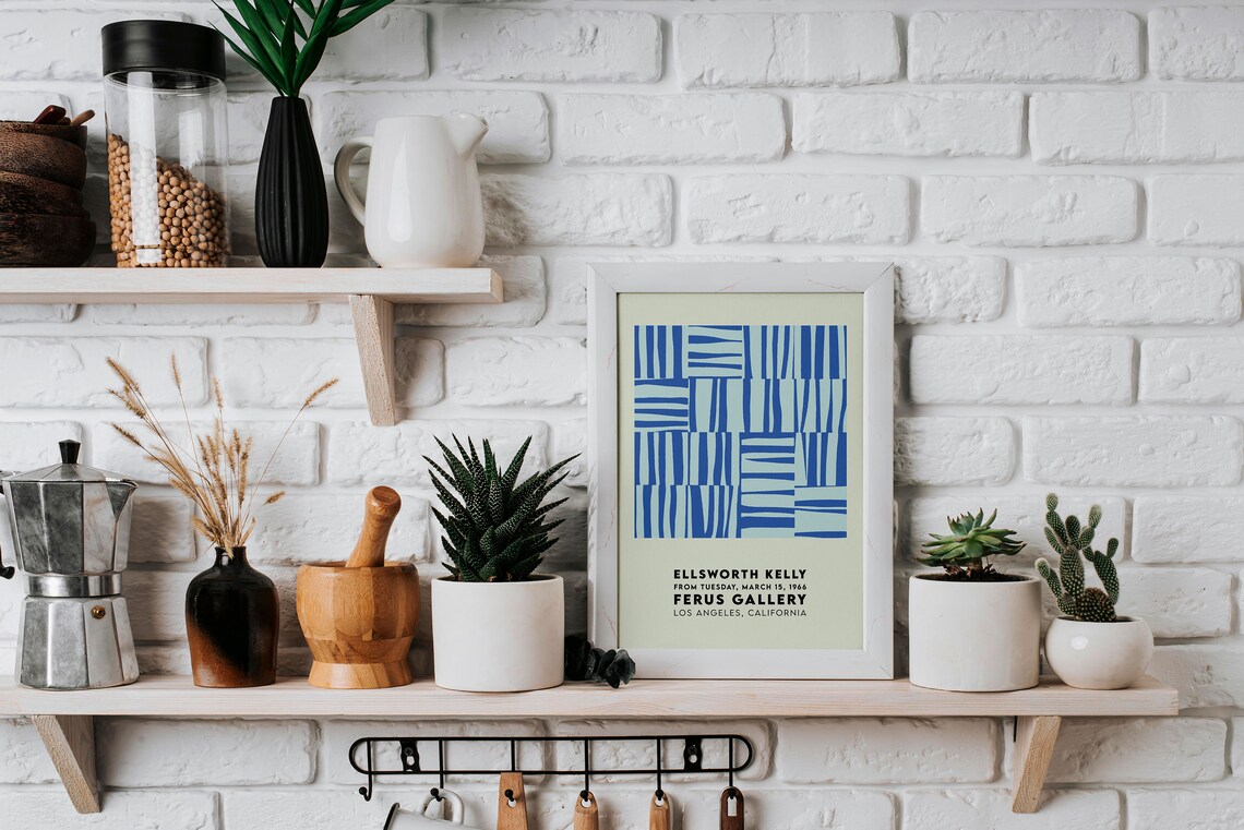 Ellsworth Kelly Exhibition Poster, Blue Stripes Art Print - Image 4