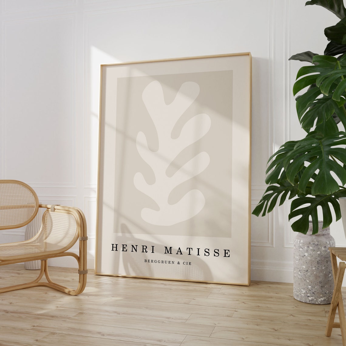 Henri Matisse White Cutout Frond Neutral Tone Minimalist Poster