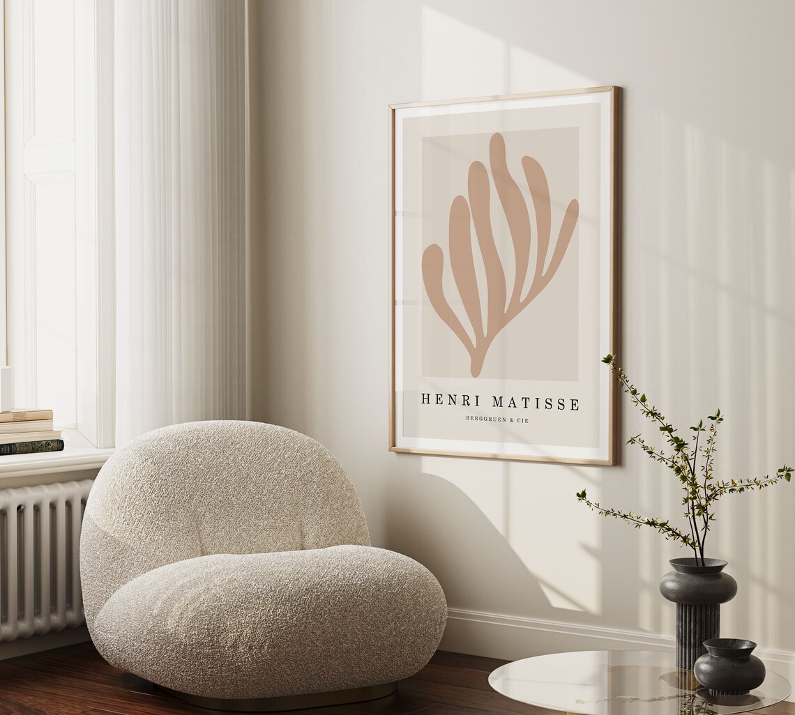 Henri Matisse Berggruen Cie Print Peach Leaf Cutout Minimalist Art - Image 3