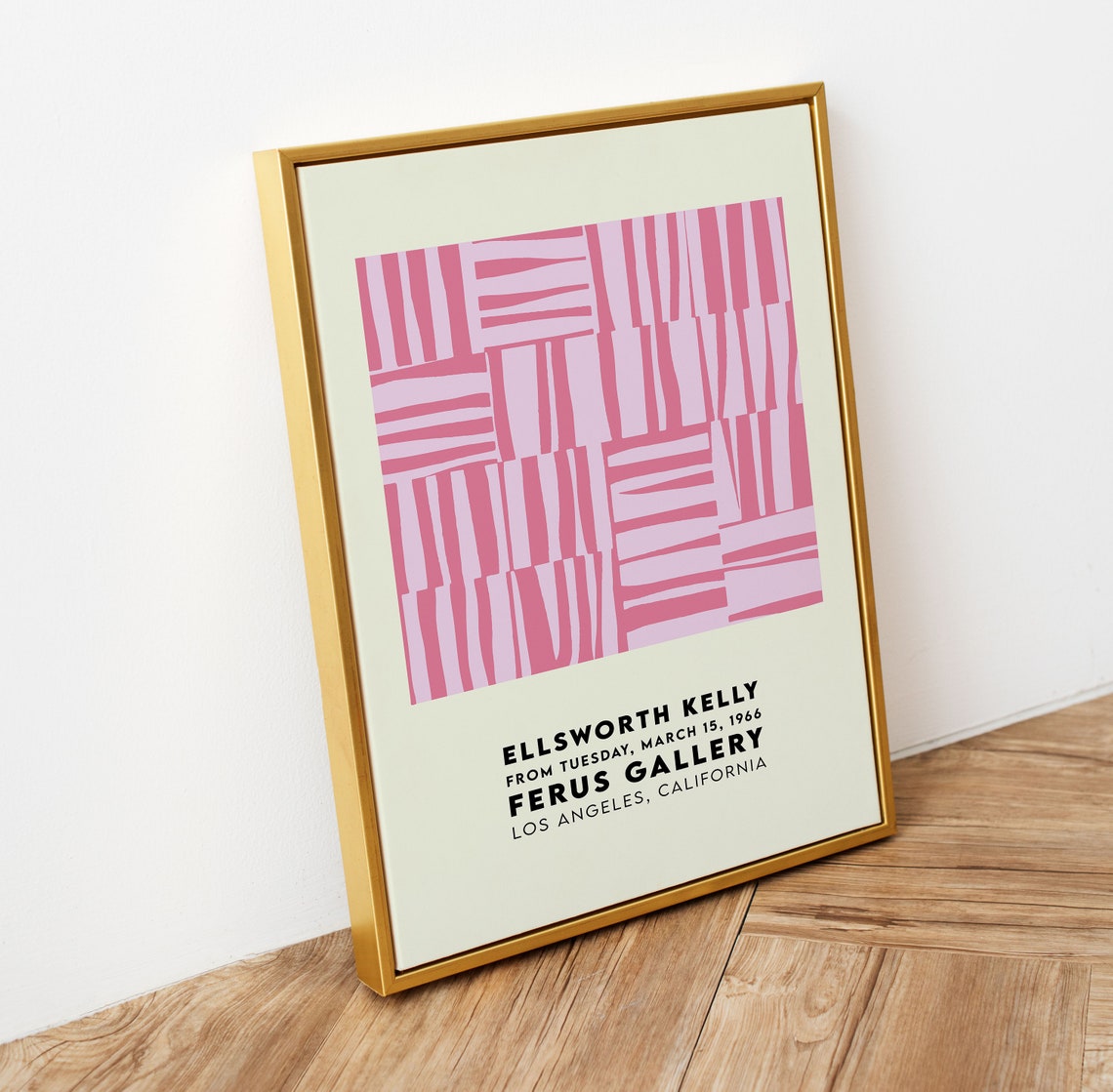 Ellsworth Kelly Pink Stripes Ferus Gallery Art Exhibition Poster - Image 3