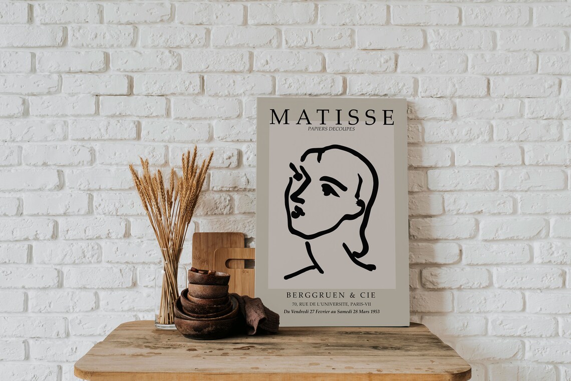 Henri Matisse Woman Sketch, Neutral Line Art Print - Image 2