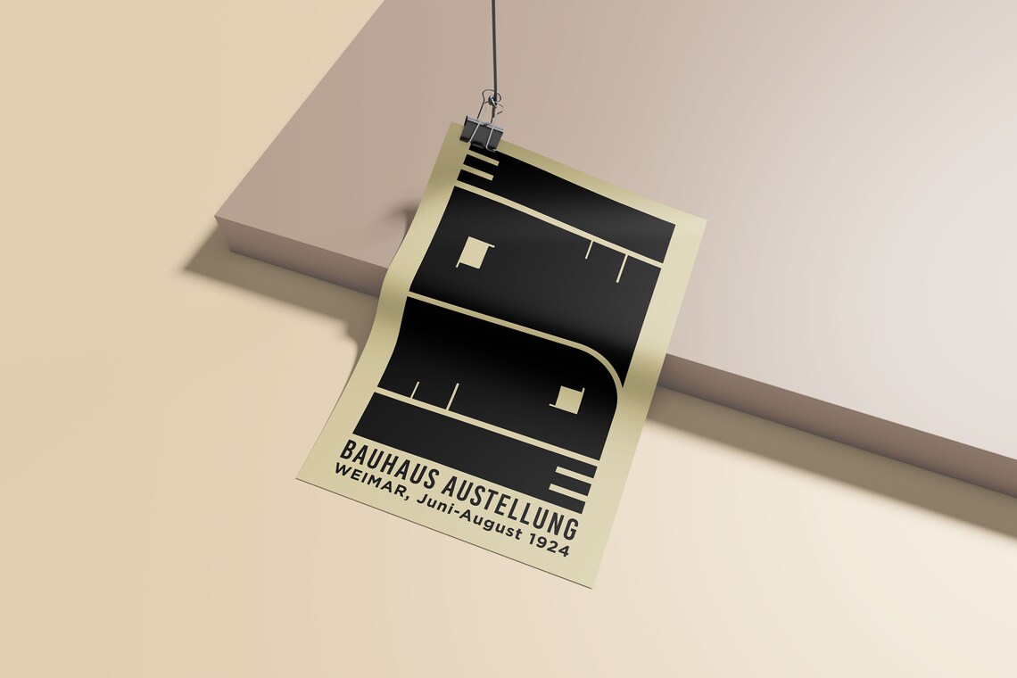 Black Bauhaus Exhibition Poster, Vintage Minimalist Print - Image 3
