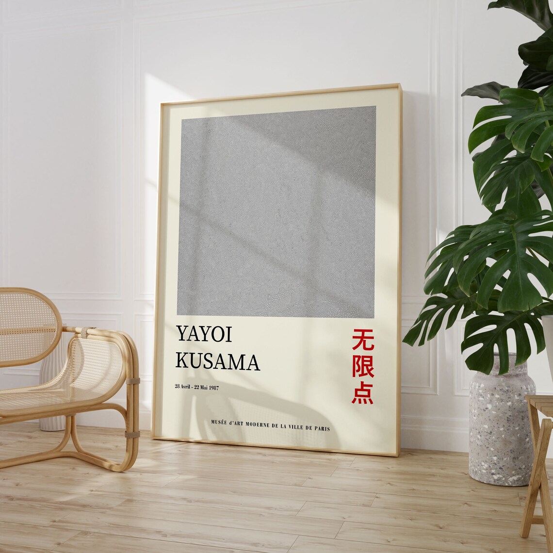 Yayoi Kusama Grey Infinity Net Texture 1987 Paris Exhibition Poster