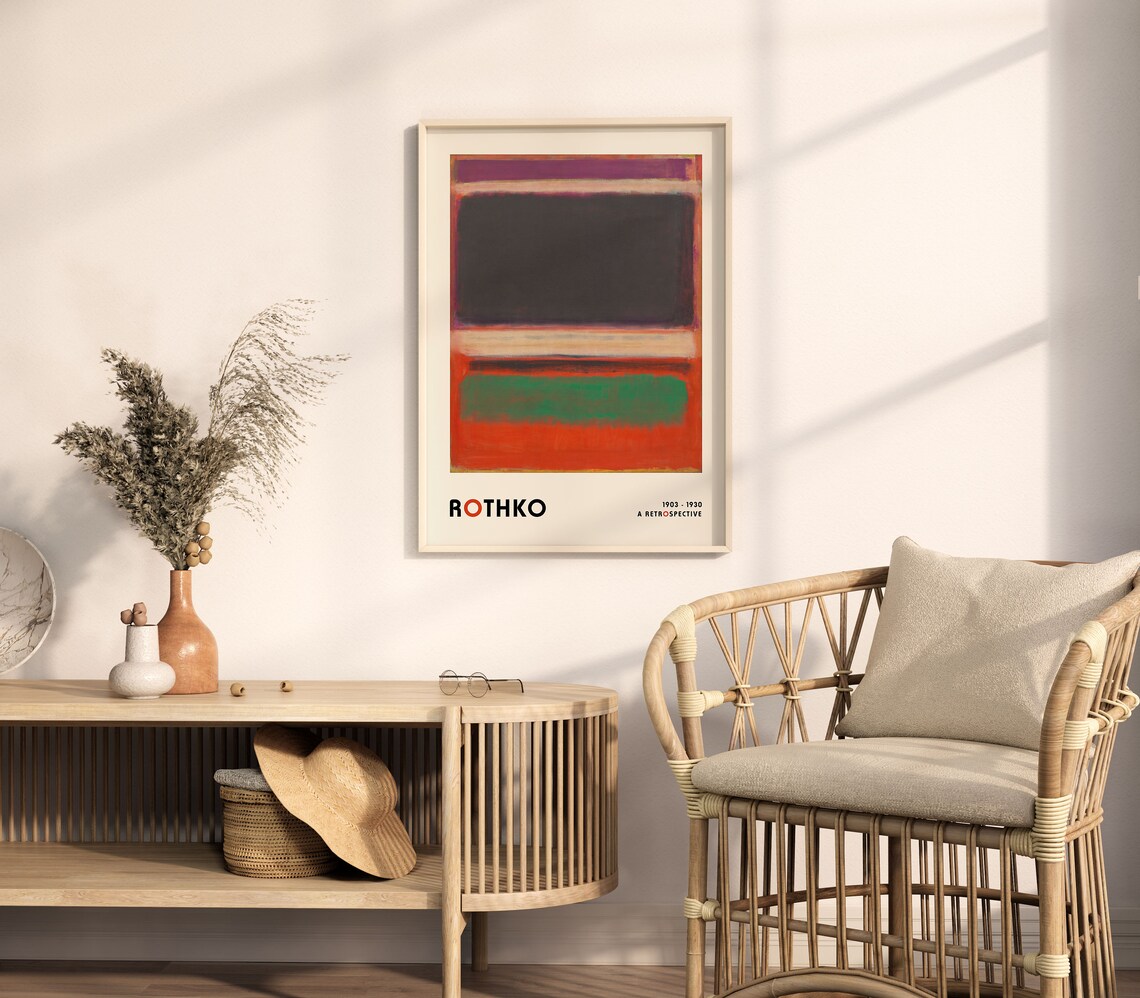 Mark Rothko Black Red Green Color Field Retrospective Art Poster - Image 5