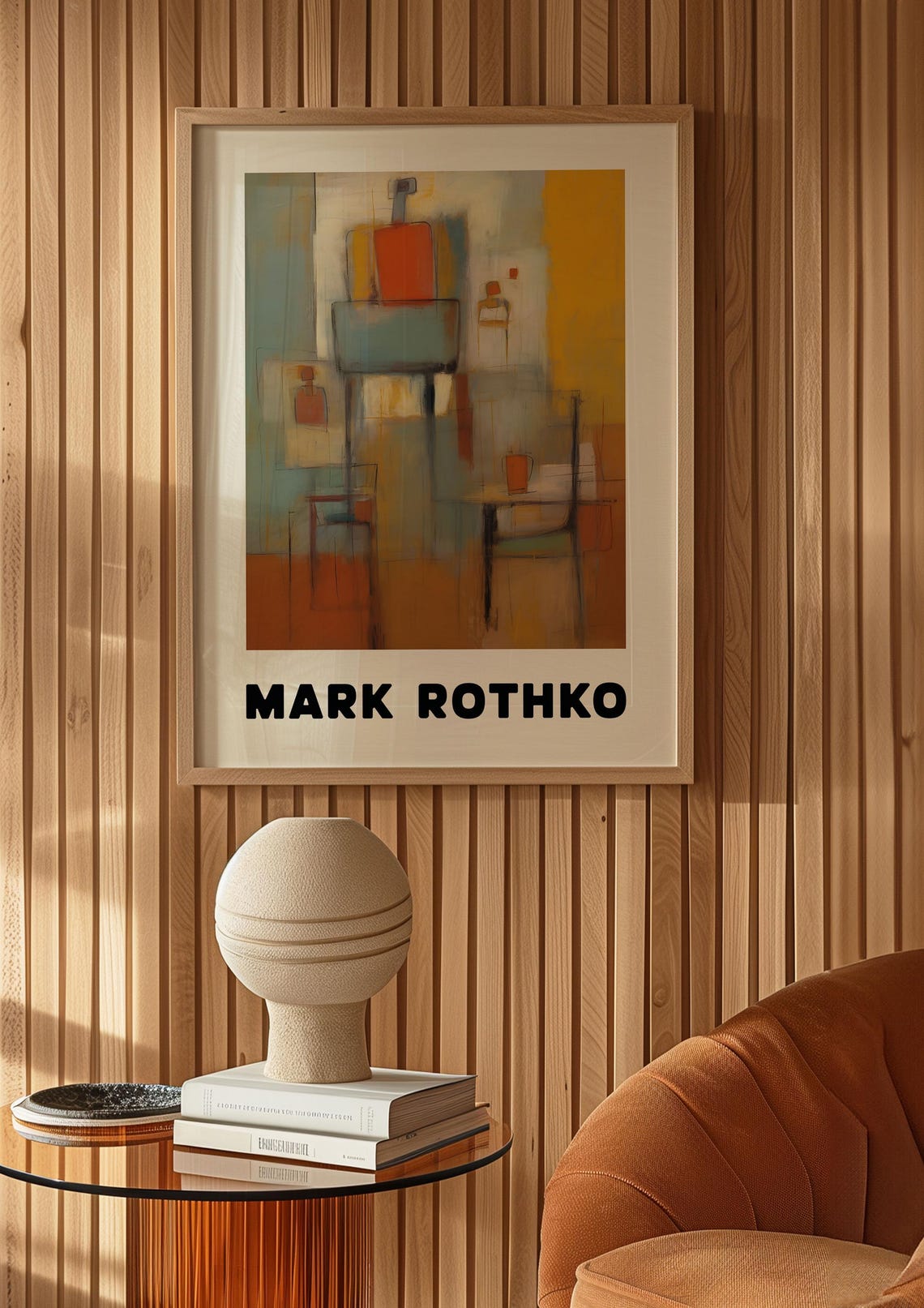 Mark Rothko Style Warm Yellow Orange Geometric Modern Art Poster - Image 5