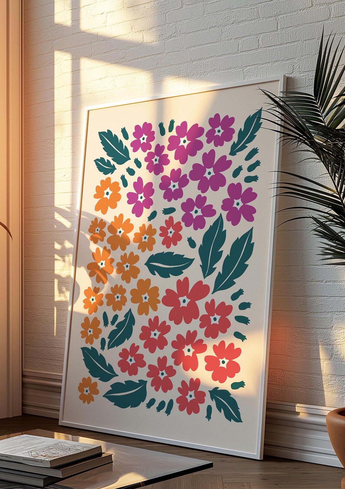 Petite Wildflower Meadow Maximalist Market Illustration Poster - Image 3