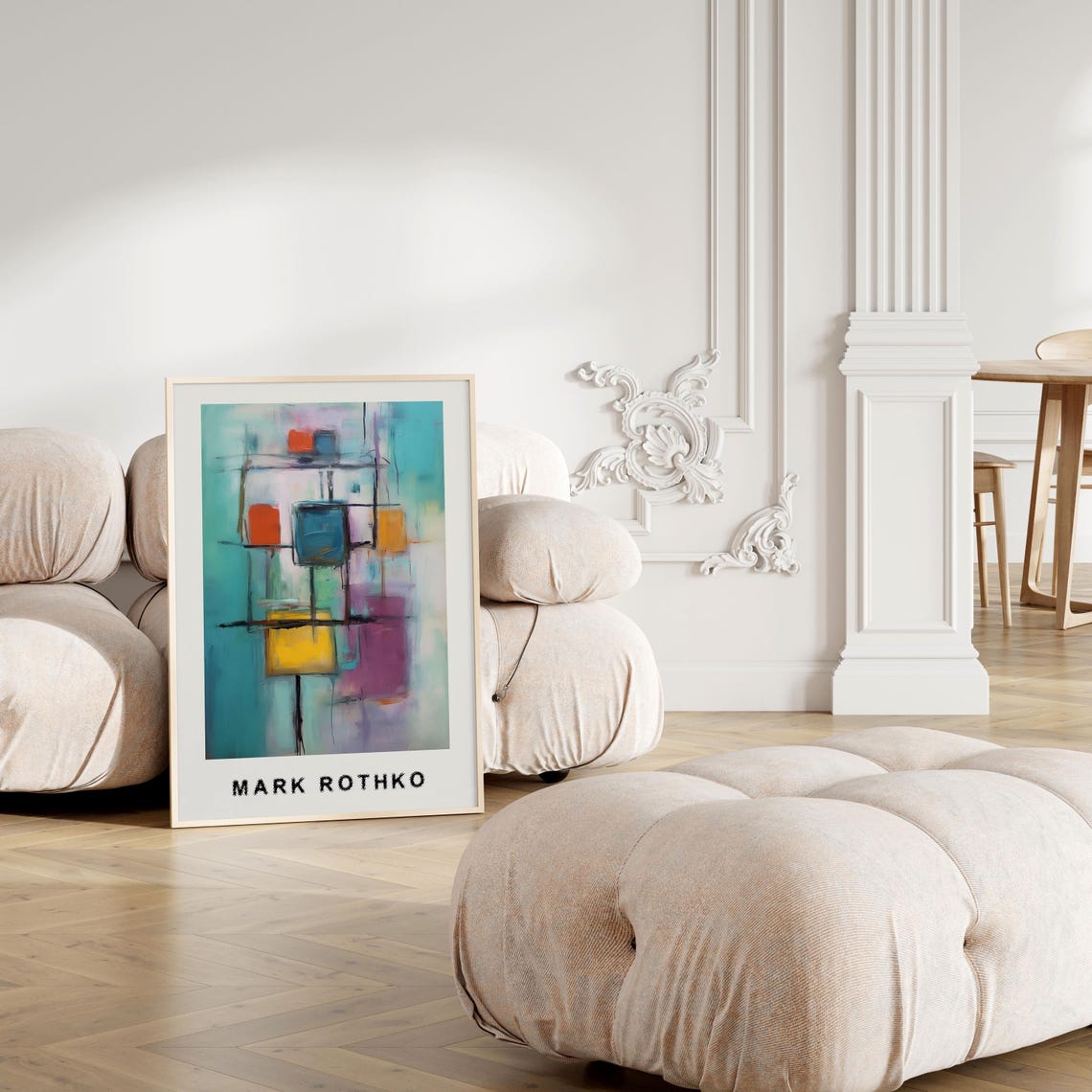 Mark Rothko Style Pastel Grid of Colorful Squares Abstract Poster - Image 4