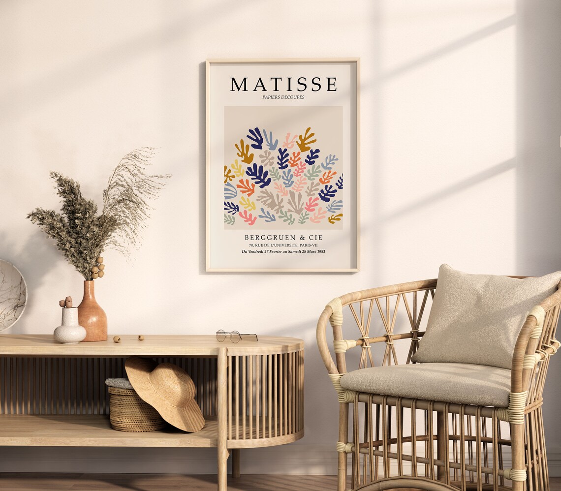 Matisse Berggruen Cie 1953 Exhibition Poster Colorful Leaf Cutouts - Image 5