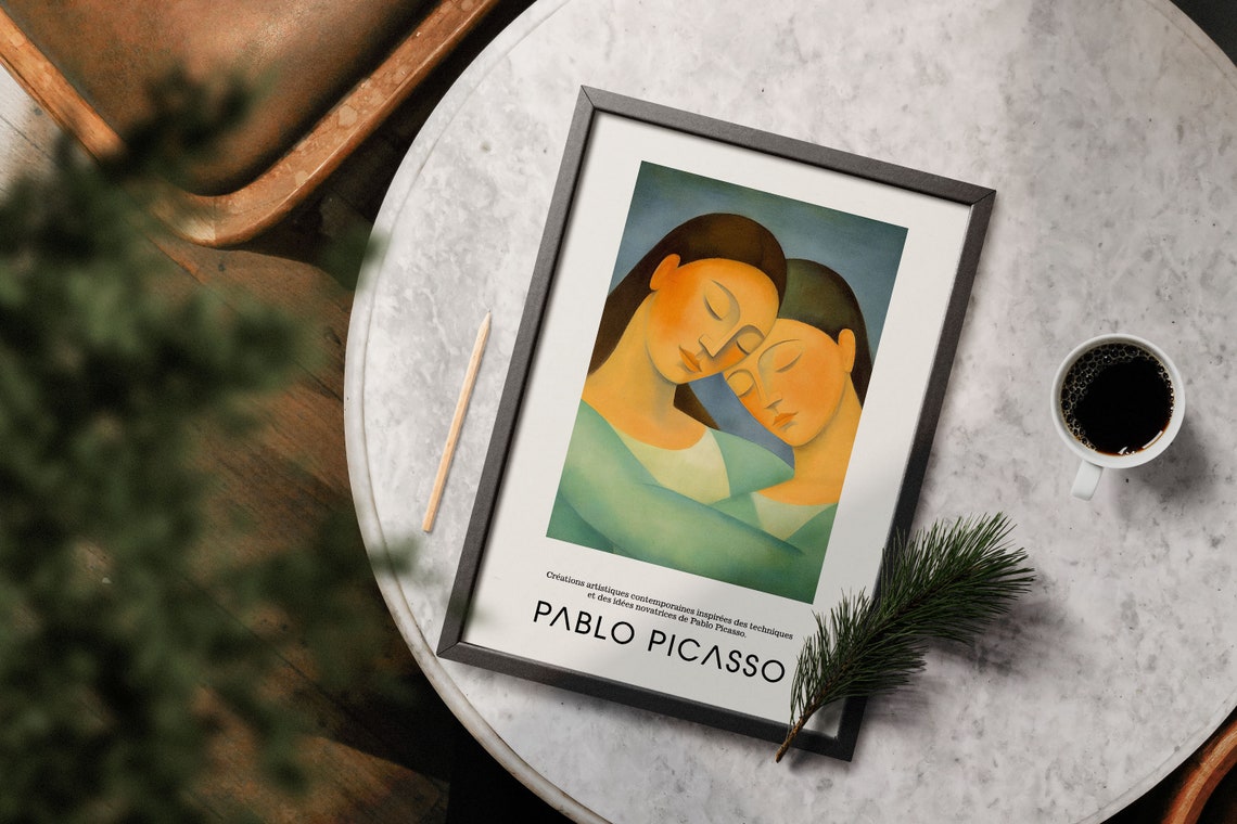 Two Women Faces Leaning Together Sisterhood Pablo Picasso Poster - Image 5