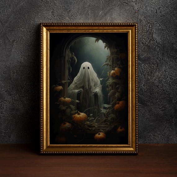 Outside Looking Inhalloween Wall Art Gothic Print Oil Paint Spooky Decorcottage Decorfall Decor Farmhouse Decorsingle Poster