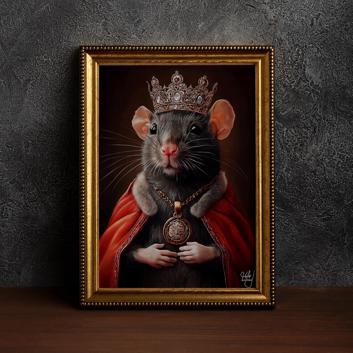 Rat King Gothic Vintage Funny Mouse Lover Art Print