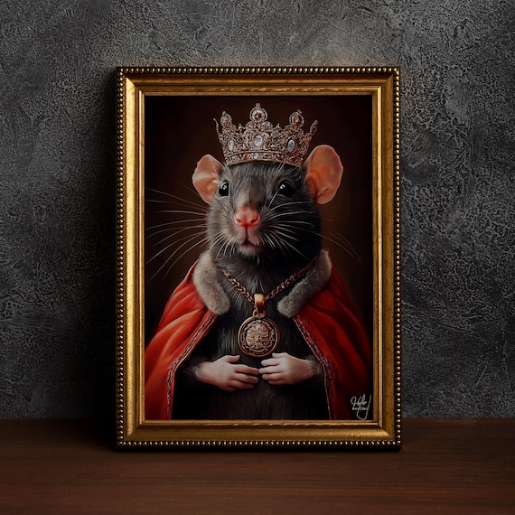 Rat King Gothic Vintage Funny Mouse Lover Art Print