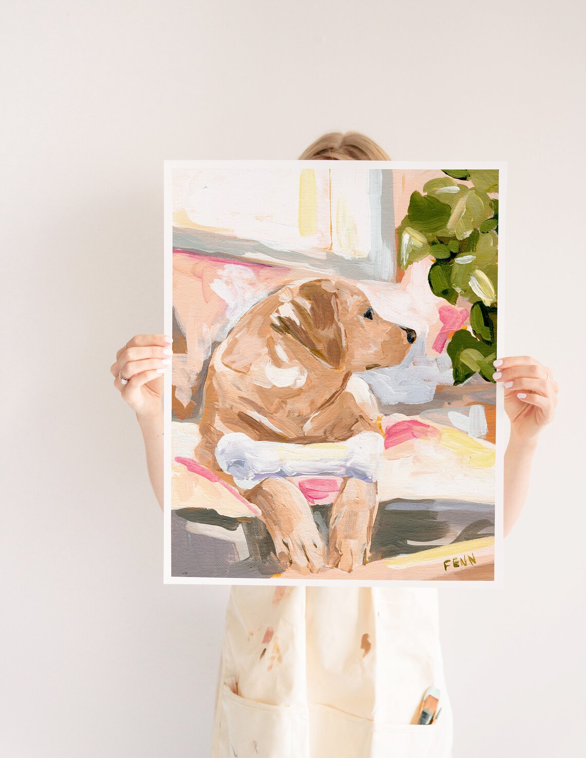 Labrador Dog Art Print, Yellow Lab Painting - Image 4