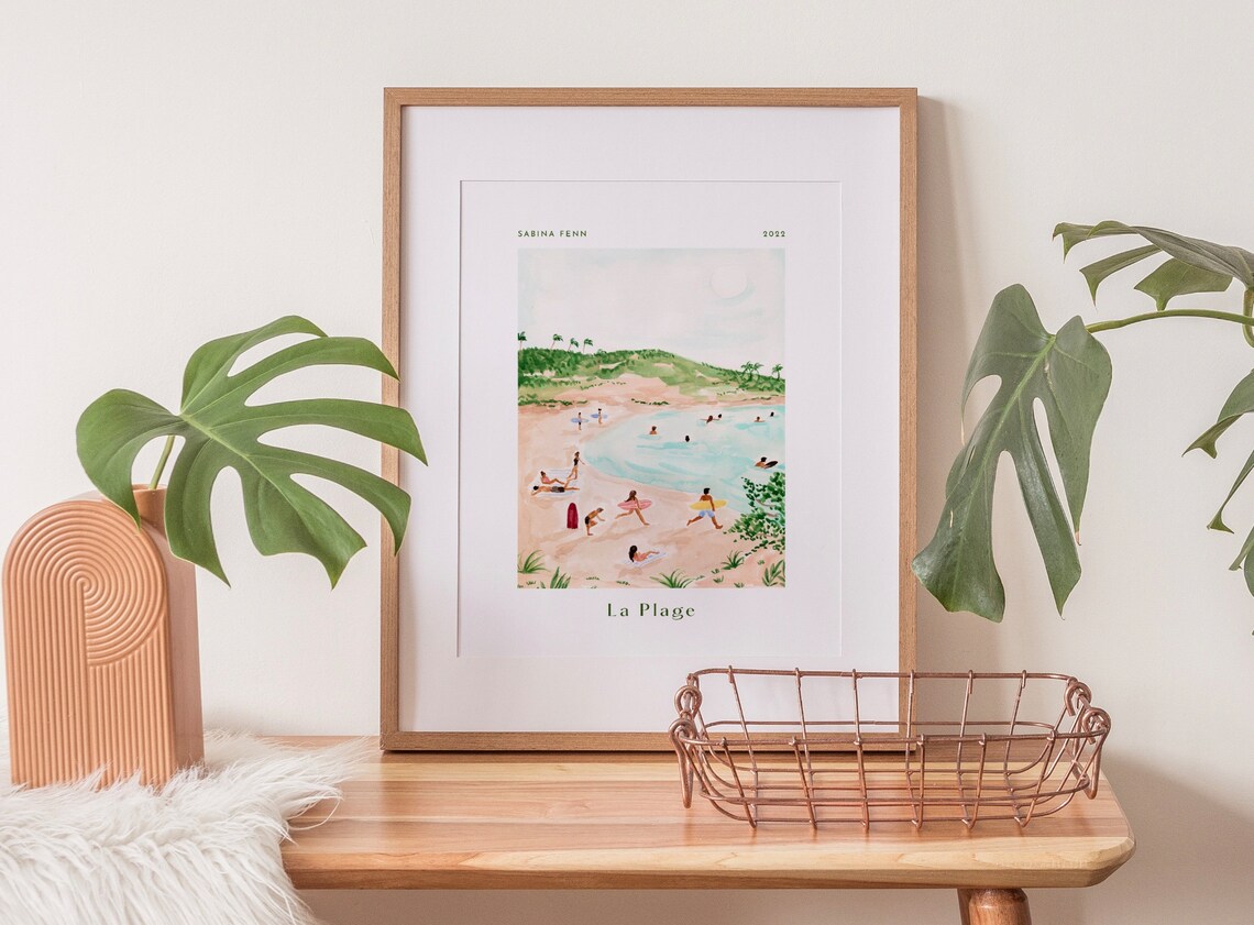 Beach Poster Print, Tropical Watercolor Art - Image 4