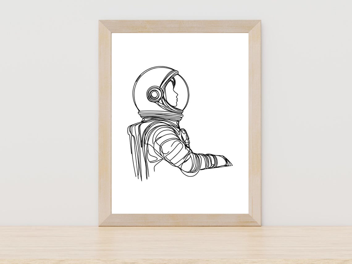Astronaut Continuous One-Line Art Print