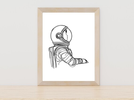 Astronaut Continuous One-Line Art Print