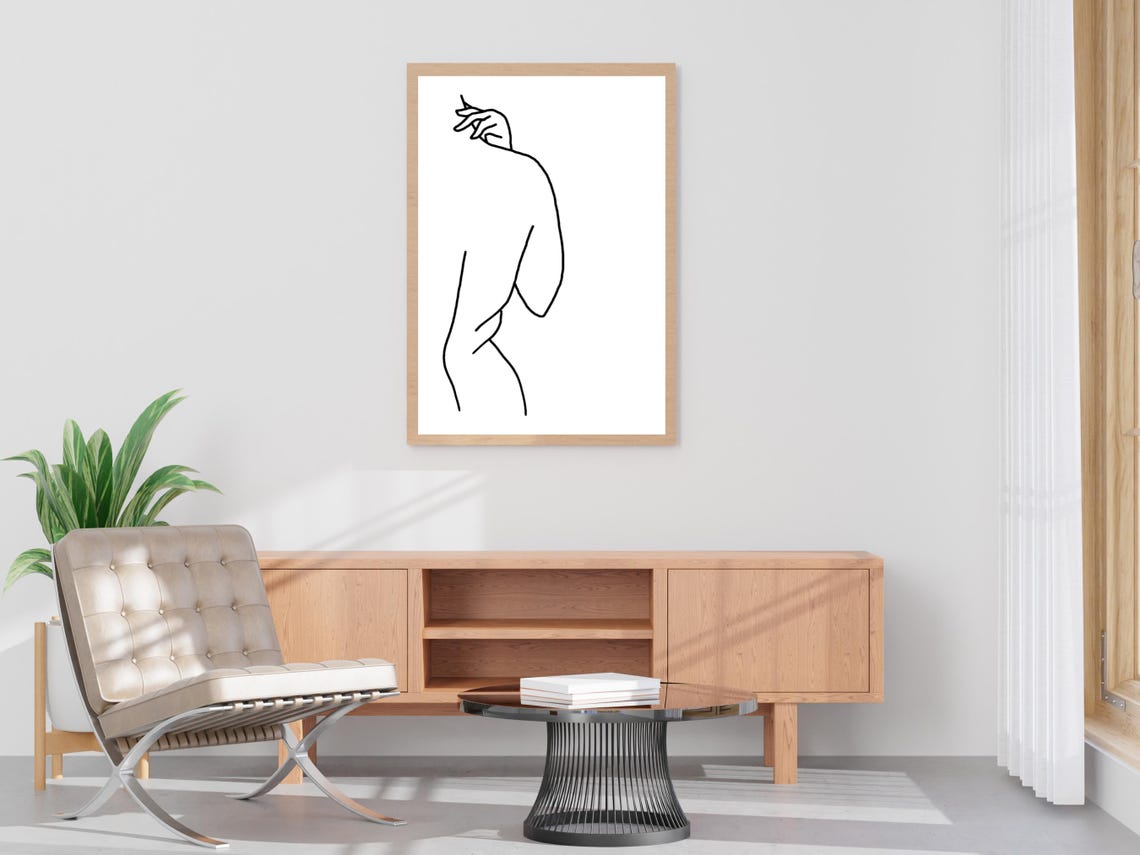 Abstract Female Torso Line Art Modern Woman Drawing Decor Poster - Image 4