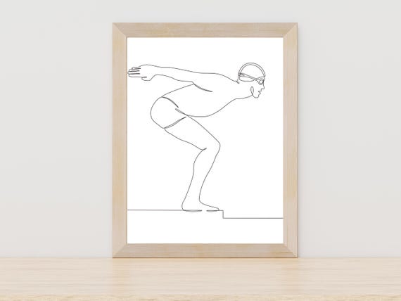 Swimming Line Art