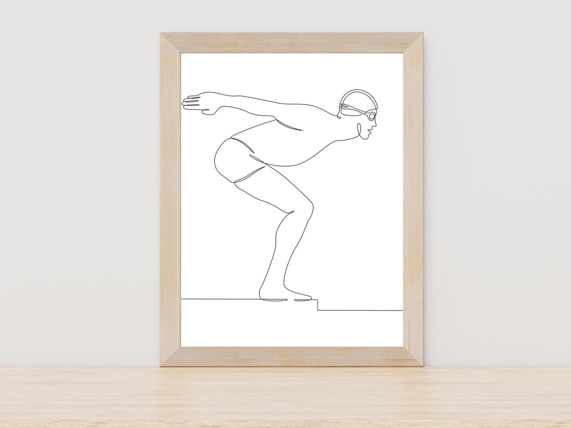 Swimming Line Art
