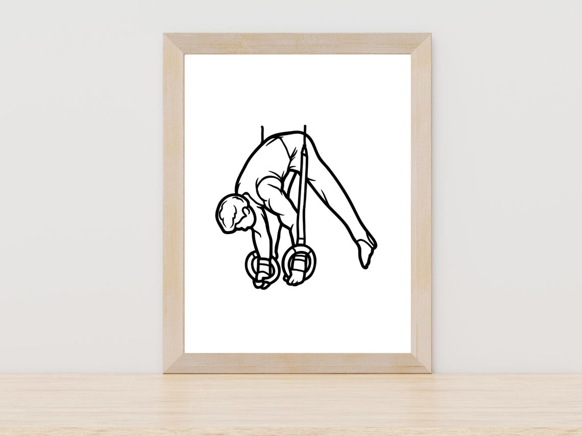 Male Gymnast Wall Line Art Gymnastics Wall Art Minimalist Gymnast Drawing Gymnastics Illustration Male Athlete Line Art Sports Line Art