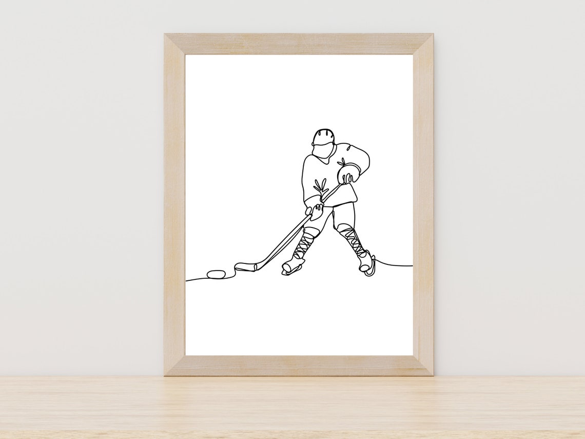 Hockey Line Art Hockey Wall Art Print Sport Print Winter Sport Wall Art Athlete Poster Hockey Player Poster Sports Print Hockey Art