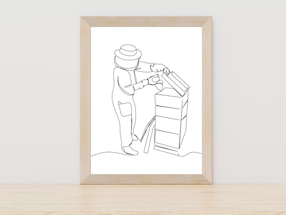 Beekeeper Line Art