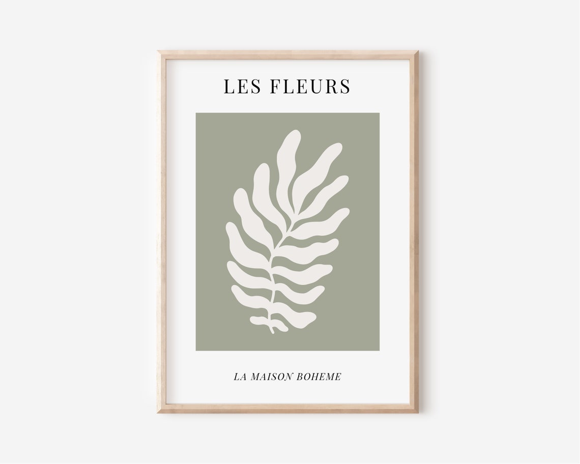 Les Fleurs Botanical Fern Sage Green Minimalist Style Poster - Image 4