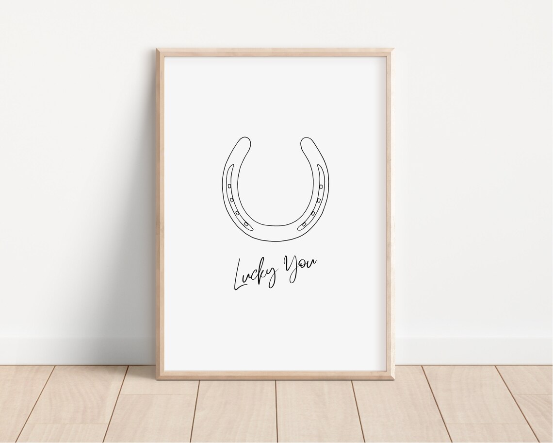 Lucky You Horseshoe Retro Western Art Print - Image 2